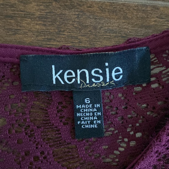 Kensie - Lace Cocktail Dress - Wine - 6 - Picture 3 of 10